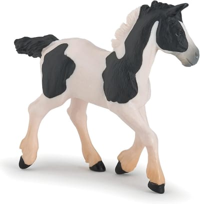 Papo Paarden veulens en pony's Zwart Cob veulen - Handbeschilderd Figuurtje voor kinderen vanaf 3 jaar