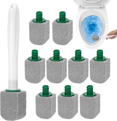10 Stuks Puimsteen Set voor Toilet - Reinigingsstenen met Handvat voor Badkamer en Zwembad