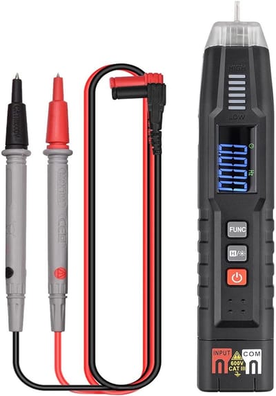 Fokelyi - Digitale Multimeter – Slimme Spanningsmeter met LED zaklamp - AC / DC Voltage Meter – Stroom – Inclusief Batterij en Meetsnoeren