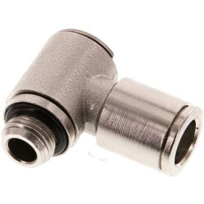 8mm x G1/8'' 90 graden L-vorm Messing Insteekfitting Buitendraad Draaibaar NBR