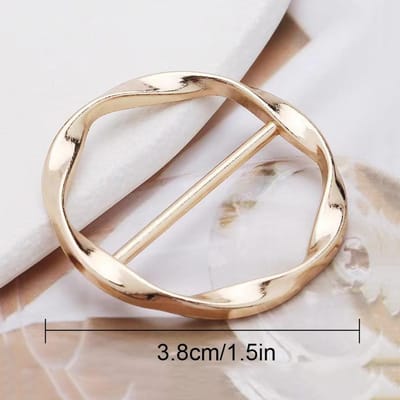 Vrouwen Geometrische Broche Kleding Hoek Knoop Knoop Ring Shirt Zoom T-shirt Sjaal Gesp Kleding Decoratie Accessoires beige