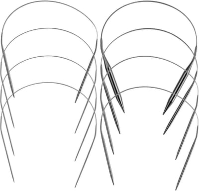 Set van 8 Rondbreinaalden Metaal - 40 cm - Diverse Diktes (2 t/m 8mm) voor Haken en Breien