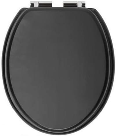 Zwarte Soft Close Toiletbril met Verstelbare Scharnieren