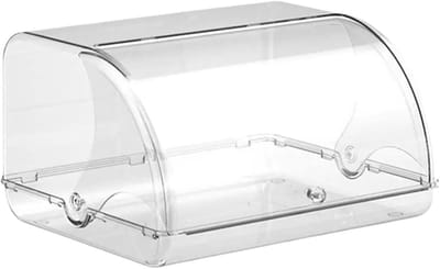 Broodtrommel Met Roldeksel - Broodbak Opberger - Brood Vers Houden - Boerderij Ontwerp - 30.5x27cm - Transparant