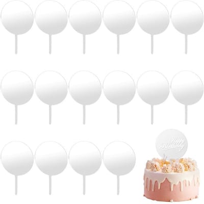 Dailygoods- Taarttoppers 40 Stuks - Ronde Transparante Acryl Taartplectrums - Doe-Het-Zelf Cupcaketoppers - Voor Verjaardag/Bruiloft/Feest - 10 cm Diameter - Taartdecoratie