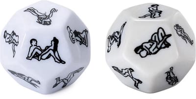 Erotische Dobbelsteen - Wit - Seks spel voor Koppels - Verschillende Standjes - 12 Zijdige Erotische Dobbelstenen - Seks Dobbelstenen - Erotisch Spel - Sex Dice - Bachelor gift - Vrijgezellenfeest - Sex standjes