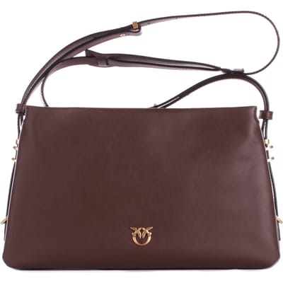 PINKO schoudertas Triplet Marrone Castano - Antique Gold bruine