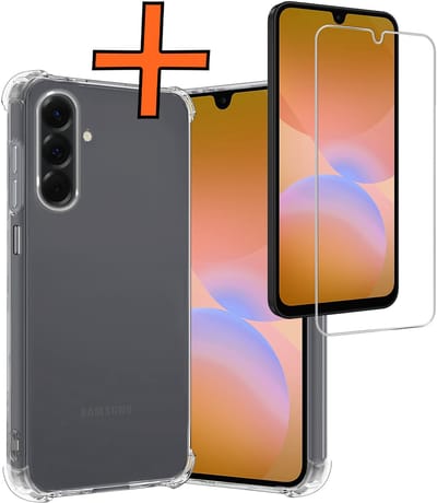 Hoes - Met Screenprotector - Geschikt voor Samsung Galaxy A26 - Sterk & Shockproof - Siliconen Case - Back Cover - Telefoon Hoes - Shock Proof - Transparant