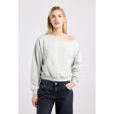 America Today Shelly Light Grey Melange Maat: S | Longsleeves Outlet | Dames | Grijs