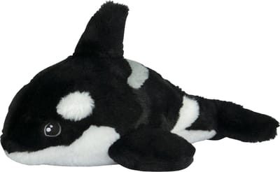 Nature Planet Knuffeldier Orka - zachte pluche stof - premium knuffels - zwart/wit - 35 cm - zeedieren/vissen