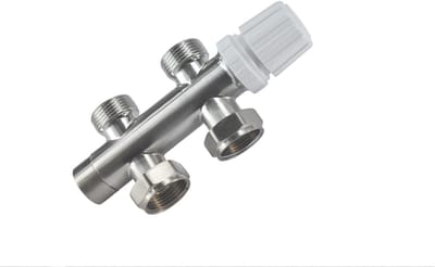 Sanifun thermostaatventiel onderblok 3/4 inch recht geborsteld staal