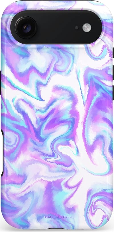 Casetastic hoesje geschikt voor Apple iPhone Air - MagSafe - Dubbellaagse bescherming - Tie Dye magie - Fashion Case - Lavendel Wit Lichtblauw Lichtgrijs