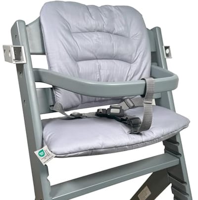 Zitkussen voor babystoel, 2 stuks, Oeko-Tex Standard 100, machinewasbaar, grijs