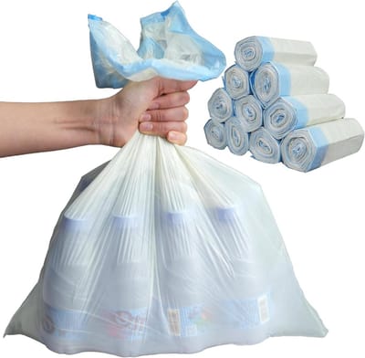 Kleine Vuilniszakken - Afvalzakken Trekkoord - Huishoudelijk Gebruik - 25% Dikker Plastic - 4 Gallon - Wit