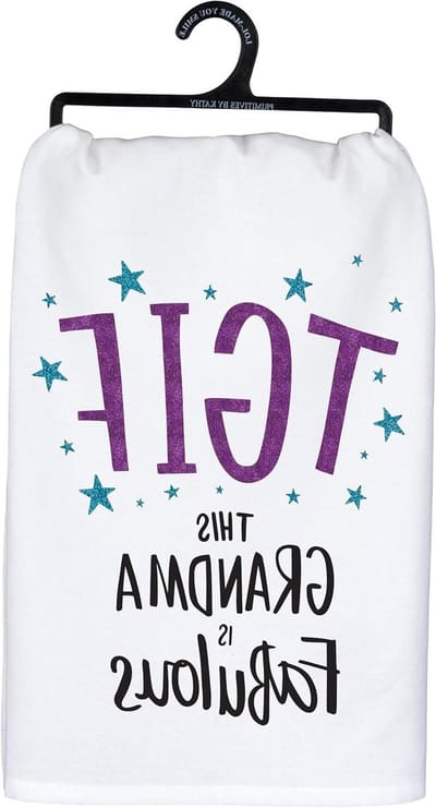 Theedoek Katoen - Keukendoek Glitter - Keuken Gebruik - Spreuk 'TGIF' - 28" Vierkant - Glitter Tgif