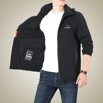 Heren Grote Maat Losse Jas Heren Lente en Herfst Mode Sneldrogend Casual Outdoor Charge Heren Elastische Jas 4XL white