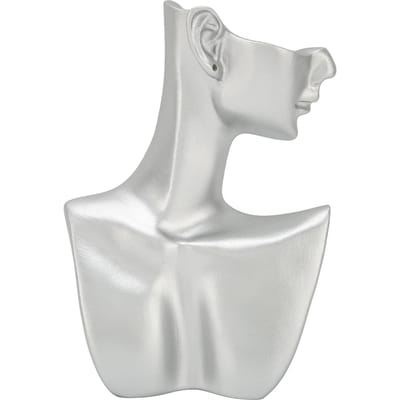 Mannequin Présentoir à Bijoux Résine Argent Haute Brillance Multifonctionnel Décoration d'Intérieur Buste Présentoir Boucles d'Oreilles gray