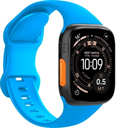 Horloge Band Geschikt voor Apple Watch Ultra 1, 2, 3 (49 mm) Bandje Siliconen Verstelbaar - Blauw