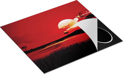 Chefcare Inductie Beschermer Rode Zonsondergang in de Savanne - Abstract - 60x50 cm - Afdekplaat Inductie - Kookplaat Beschermer - Inductie Mat