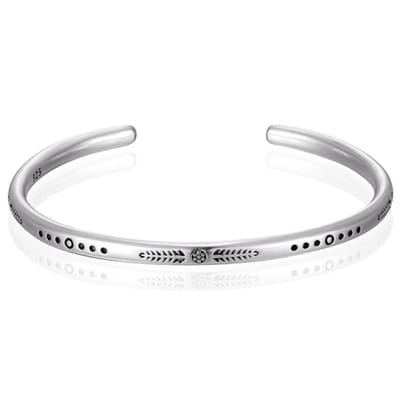 LGT JWLS Vintage Manchetarmband - Tibetaans Zilver - Flower