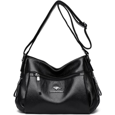 Tas met grote capaciteit voor dames Retro Street Dames Schoudertas Multi-vakken Reizen Dames Crossbody Tas black
