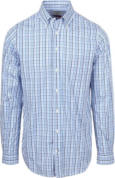 Steppin' Out Extra Lange Mouwen Overhemd Ruit Blauw - Maat L - Heren