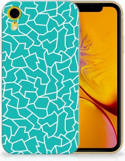 Apple iPhone Xr Hoesje maken Cracks Blue