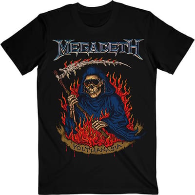 Megadeth - Youthanasia Flames Heren T-shirt - S - Zwart