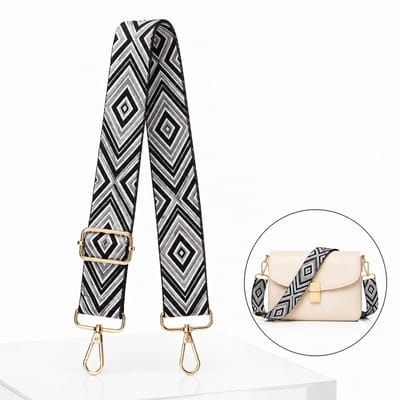 Luxamore® Schouderriem Tas Zwart – Verstelbare Tassenriem – Brede Bag Strap 3.8 cm – Schouderband voor Handtas, Crossbodytas en Tas – Goudkleurige Metalen Clips