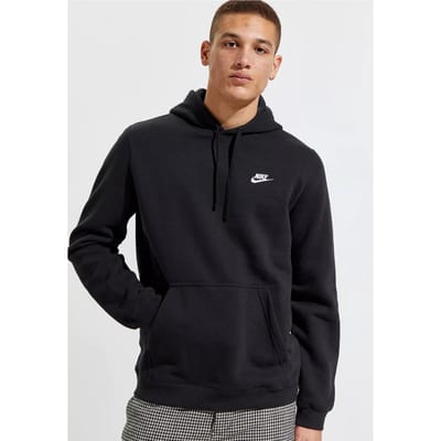 Nike Club pullover hoodie geborduurd logo in marineblauw