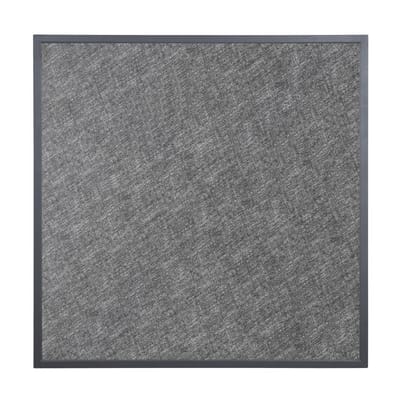 Bolero Tafelblad van Gehard Glas voor Buiten Zwart Geborsteld Vierkant Grijze Rand 700 Mm - DZ873