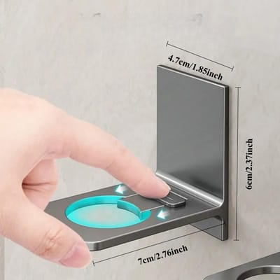 Ruimte Aluminium Douchegel Flessenrek Verstelbare Shampoo Hanger Haken Geen Boren Muur Gemonteerde Universele Zeepdispenser Houders grijs
