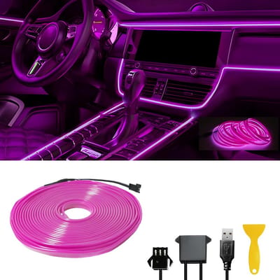 Led Strip - Neon Verlichting - Auto Interieur - USB 5V - 5 Meter - Paars