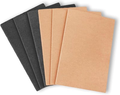 Dailygoods- Kladblok A5 - 6 Stuks - Papieren Notitieboek - Studenten Notebook - 40 Pagina's - Duurzaam en Goed Gemaakt