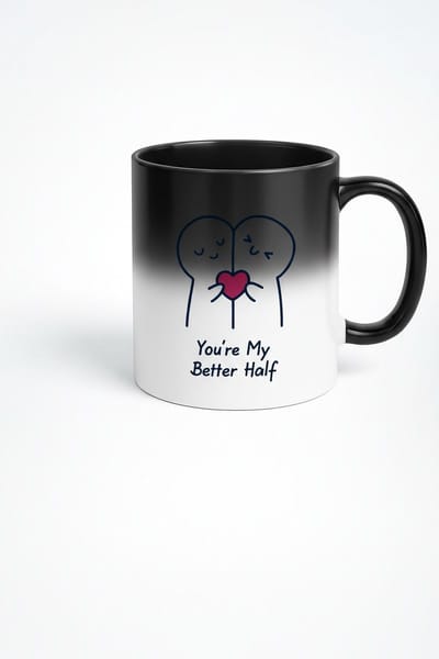 Magische Mok 'You're My Better Half' | Warmtegevoelige Liefdesmok Cadeau