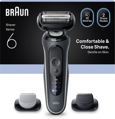 Rasoir électrique BRAUN Series 6 - Noir - Autonomie 60 minutes - Charge rapide 5 minutes