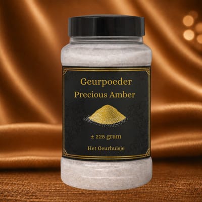 Interieur Geurpoeder: Populaire Wellnessgeur met Precious Amber (± 225 gram) - Voor Stofzuiger, Tapijt & Interieur - Luxe Geur voor een Schoon & Fris Gevoel - Dierproefvrij