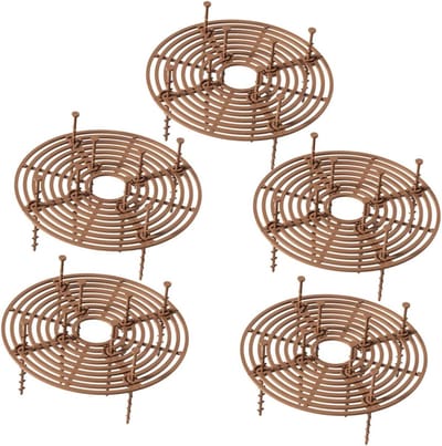 Tuinbeschermers 5 Stuks - Bloempot roosters - Planten beschermen - Voorkomt ongedierte - 19 cm diameter - Koffie