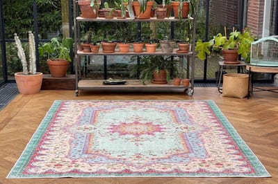 Vintage look vloerkleed pastel kleur 230cmx160cm
