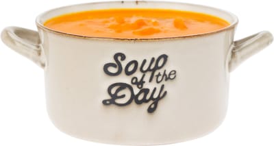 Excellent houseware soepkom/snack schaaltje - beige - 500ml - porselein - met oor