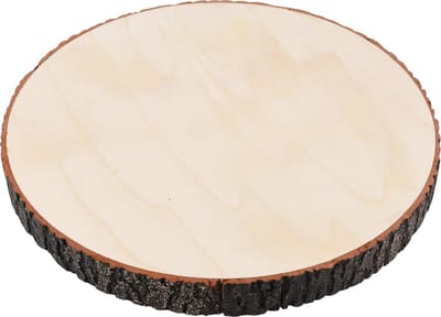 Dekoratief | Deco plankje rond, naturel, hout, 25x25x2cm | A245823