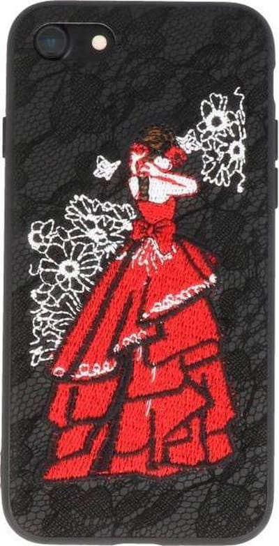 Prinses Borduurwerk - Hoesje Geschikt voor iPhone 8 / 7 Hoesje Zwart