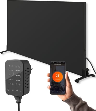Infrarood Verwarmingspaneel P800T - 800 Watt met Wifi thermostaat - Elektrische verwarming - Vrijstaand - verplaatsbaar - plafond - Zwart