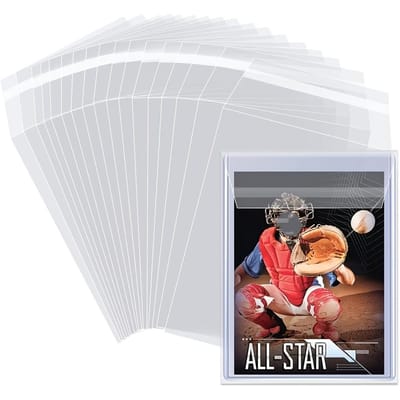 100 Protège-cartes à chargement par le haut Super Protecteur Collectionneur Professionnel, Sans Acide Transparent Refermable Protège-carte Penny pour Cartes de Sport et de Jeu 100pcs
