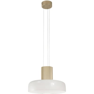 Fabas Luce LED hanglamp Lunar, wit/goud, glas, CCT, dimbaar