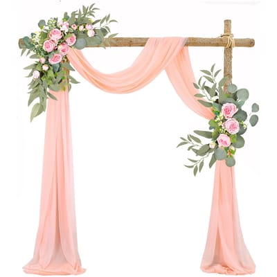 Bruiloft Boog Draperie Bruiloft Decoratie Arrangement Draperie Boog Achtergrond Draperie beige