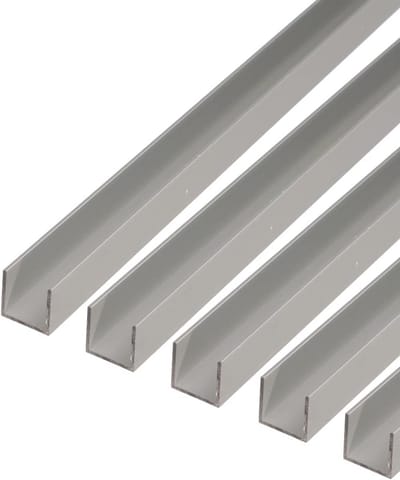 Aluminium U-profiel Zilverkleurig Geanodiseerd 5 Stuks