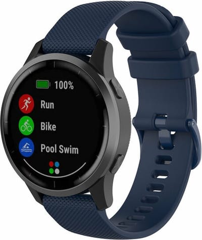 By Qubix 20mm sport bandje met motief Compatible Samsung bandje Donkerblauw Geschikt voor Samsung Galaxy Watch 7 (40 & 44mm) Galaxy Watch FE Galaxy Watch 6 Galaxy Watch 6 Pro Galaxy Watch 5 5 Pro Galaxy Watch 4 4 Classic Active 2 Watch 3 (41mm)
