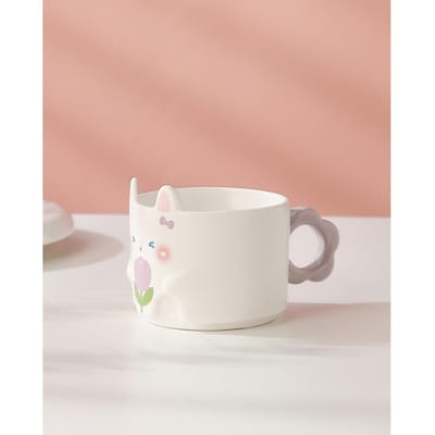 Tasse en céramique en forme de lapin mignon, tasse empilable créative, tasse pour la maison, tasse de bureau, tasse d'eau de grande valeur, cadeau souvenir 301-400ml