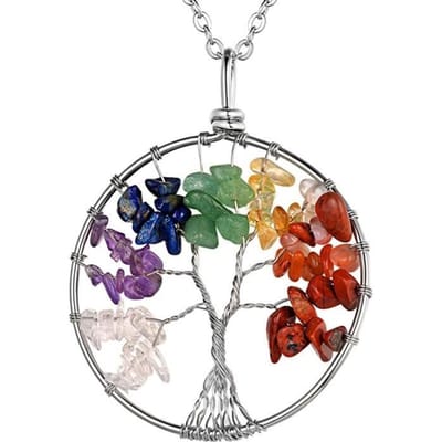 Ketting - Levensboom - Roestvrij Staal 316L - 18K Goudkleurig-Zwart - Unisex - Verstelbaar zwart